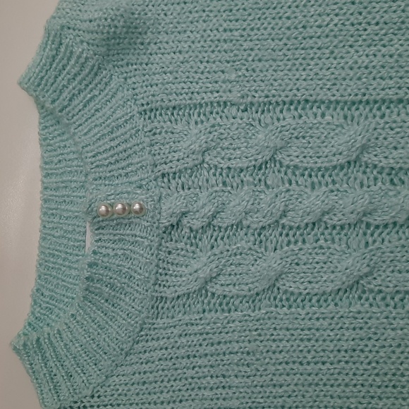 Vintage Sterling Harris Mint Green Sweater - Size L - Picture 2 of 9